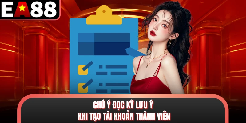 Chú ý đọc kỹ lưu ý khi tạo tài khoản thành viên
